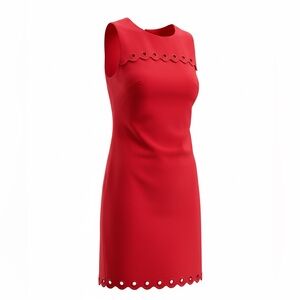 J. Crew Scalloped Eyelet Mini Dress in Red